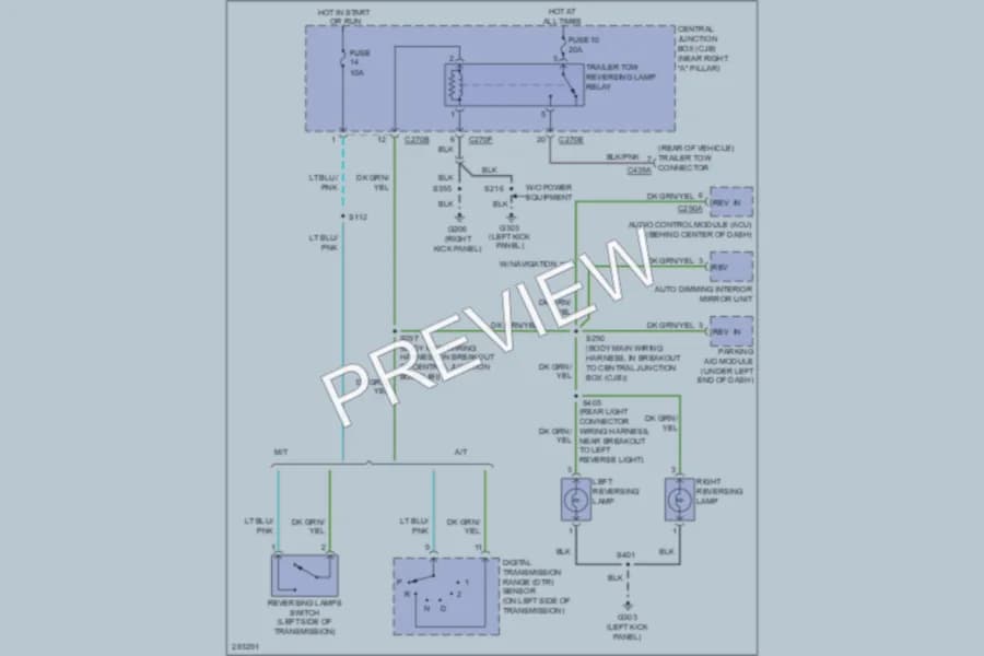2008 Ford F150 Exterior Lights wiring diagram preview with protected circuit layout