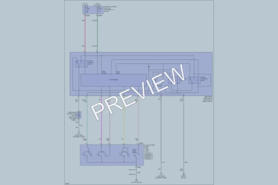 2008 Ford F150 Wiper Washer wiring diagram preview with protected circuit layout