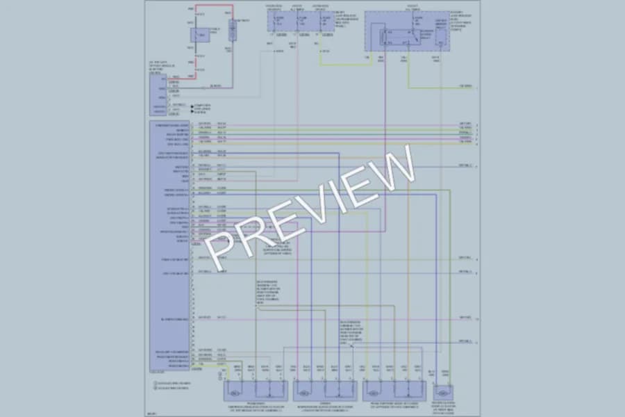 2008 Ford F250 Super Duty Air Conditioning wiring diagram preview with protected circuit layout