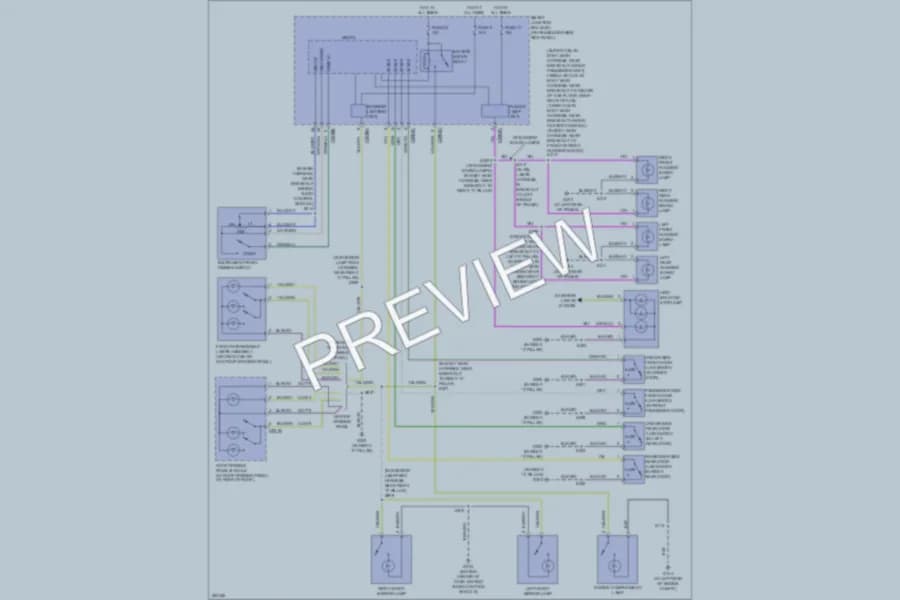 2008 Ford F250 Super Duty Interior Lights wiring diagram preview with protected circuit layout
