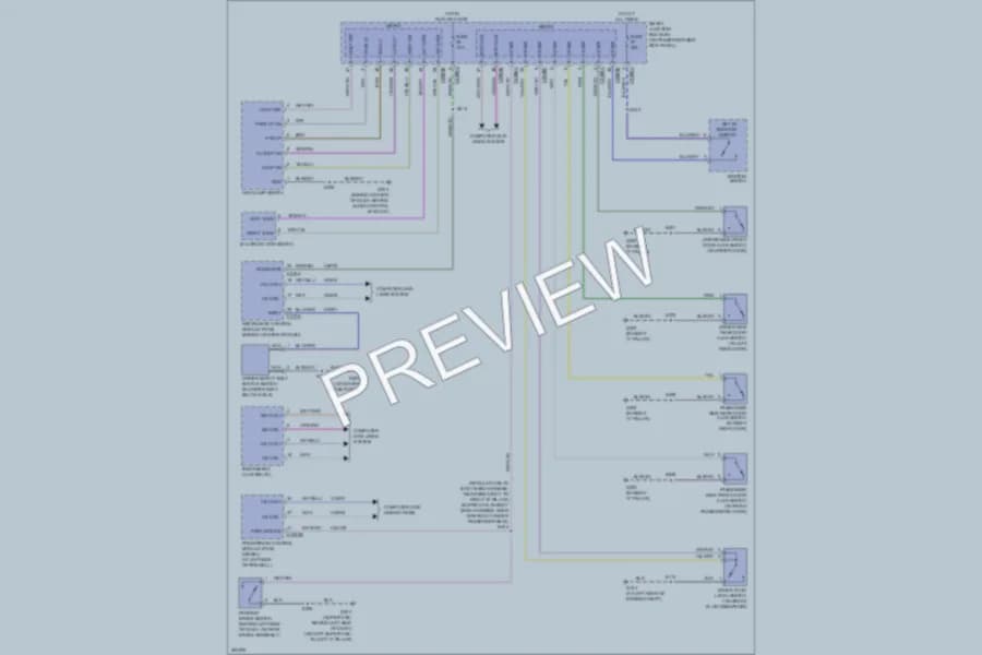 2008 Ford F250 Super Duty Warning Systems wiring diagram preview with protected circuit layout