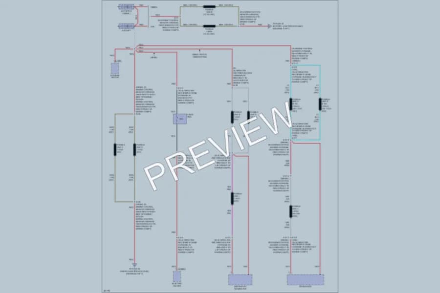 2008 Ford F350 Super Duty Power Distribution wiring diagram preview with protected circuit layout