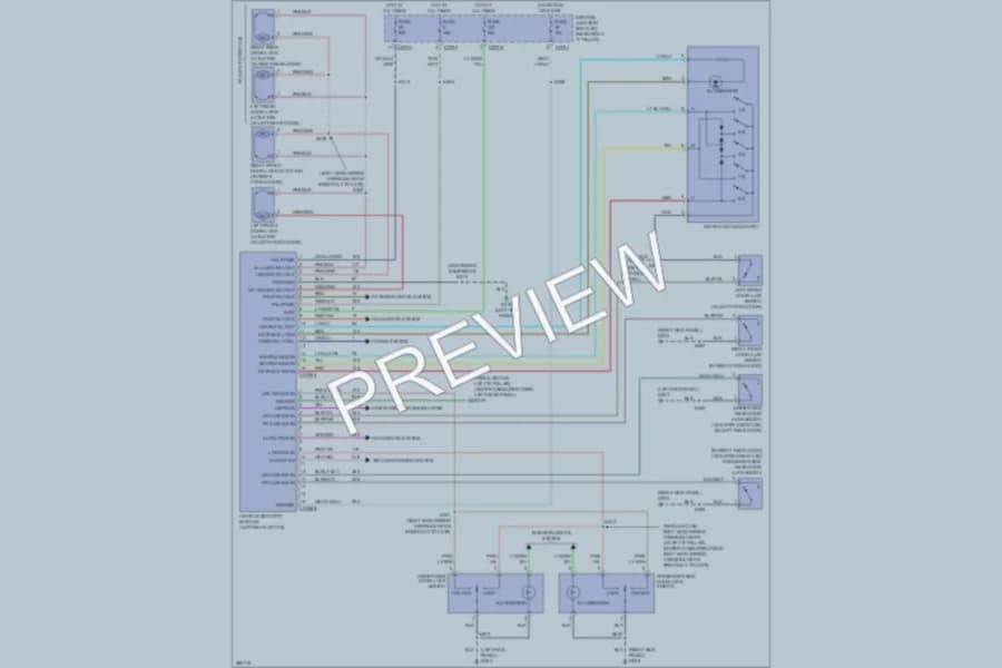 2008 Ford F150 Power Door Locks wiring diagram preview with protected circuit layout