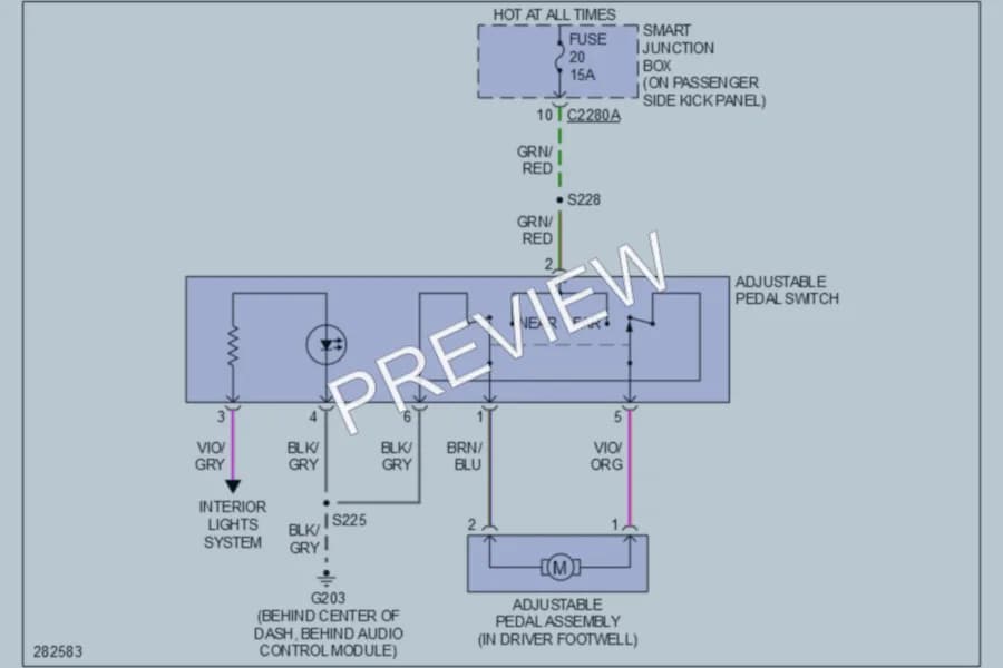 2008 Ford F550ChsCab Power Seats wiring diagram preview