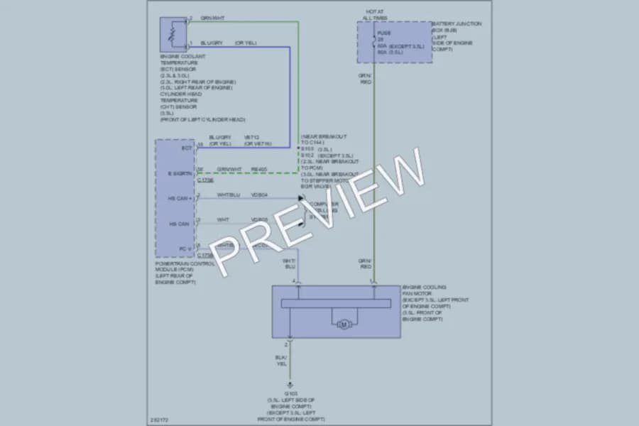 2008 Ford Fusion Cooling Fan wiring diagram preview