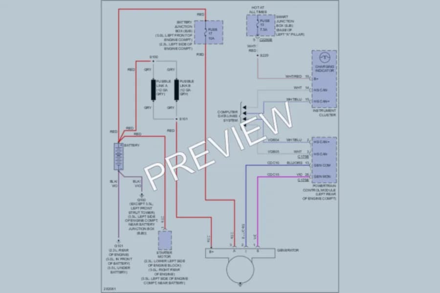 2008 Ford Fusion Starting Charging wiring diagram preview