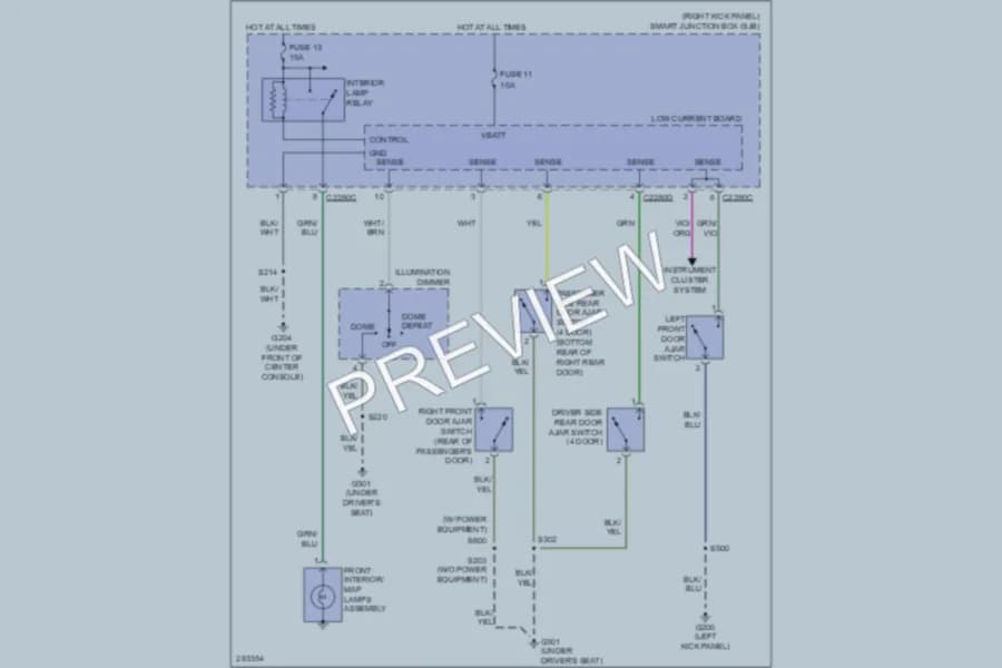 2008 Ford Ranger Interior Lights wiring diagram preview