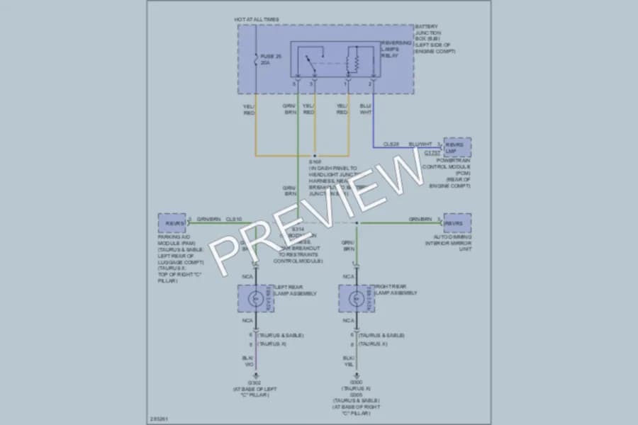 2008 Ford TaurusX Exterior Lights wiring diagram preview