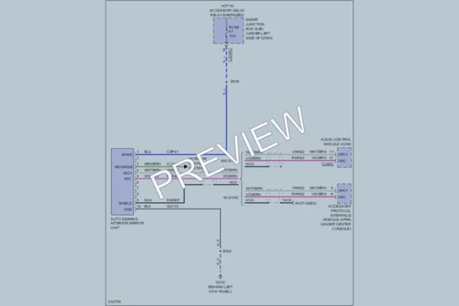 2008 Ford TaurusX Power Mirrors wiring diagram preview