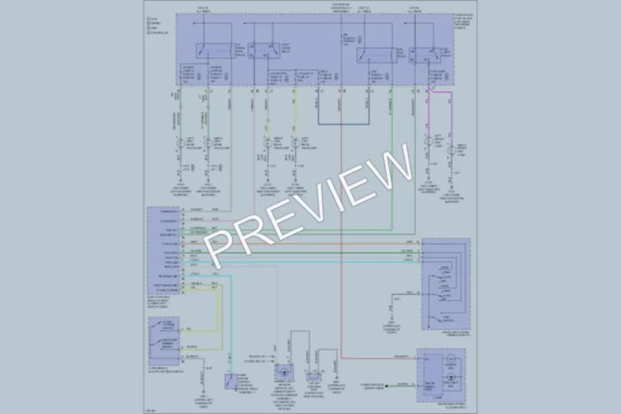 2008 GMC 1500 Headlights wiring diagram preview with protected circuit layout