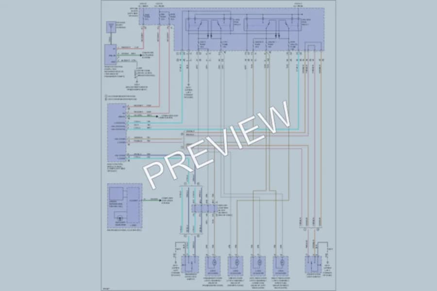 2008 GMC 1500 Power Door Locks wiring diagram preview with protected circuit layout