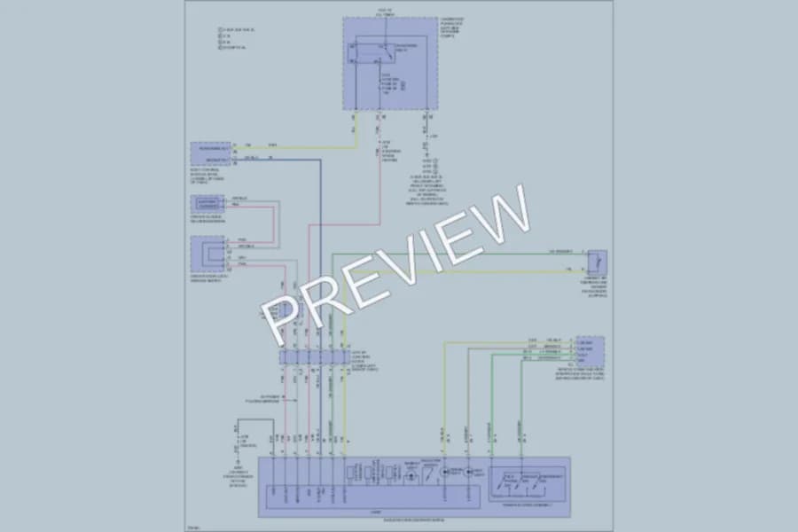 2008 GMC 1500 Power Mirrors wiring diagram preview with protected circuit layout
