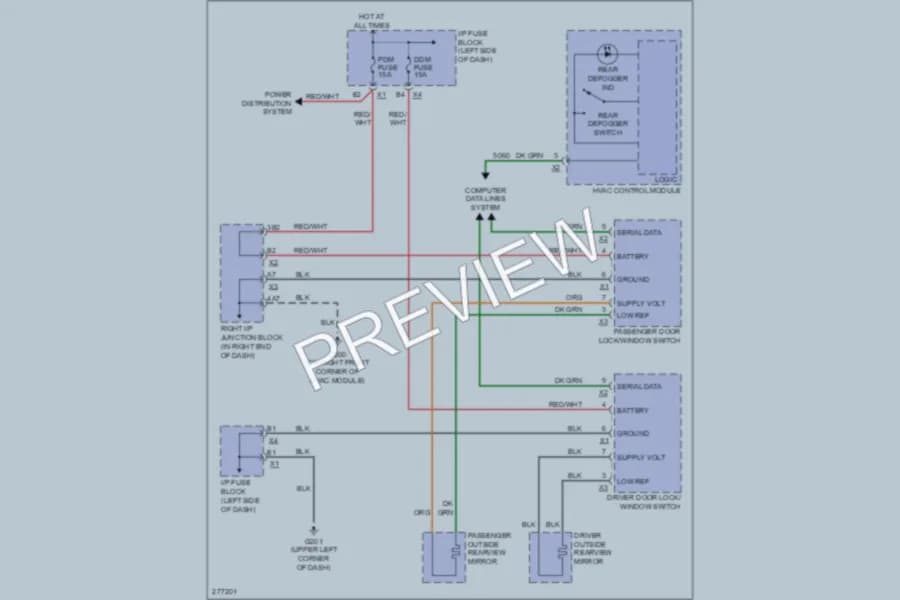 2008 GMC 3500 Hd Defoggers wiring diagram preview with protected circuit layout