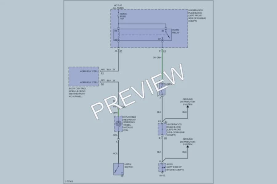 2008 GMC Canyon Horn wiring diagram preview