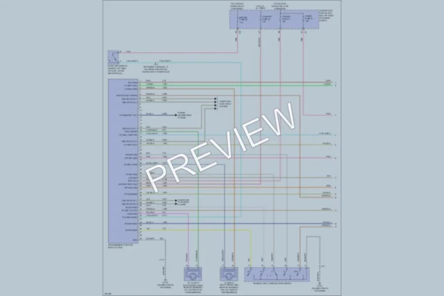 2008 GMC G2500 Transmission wiring diagram preview with protected circuit layout