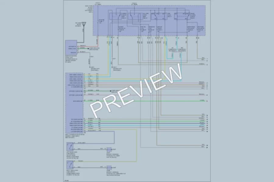 2008 GMC G3500 Power Door Locks wiring diagram preview with protected circuit layout