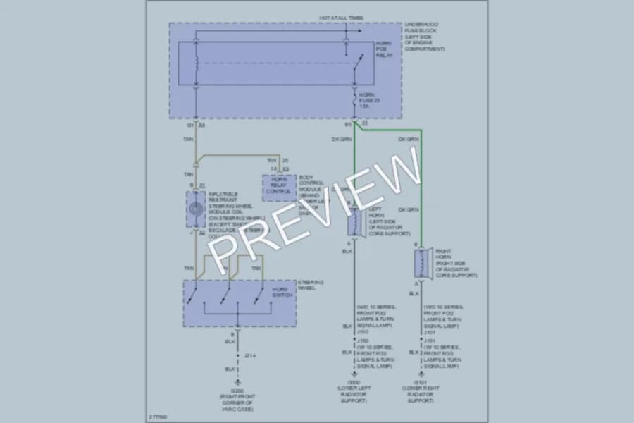 2008 GMC K2500YukonXL Horn wiring diagram preview