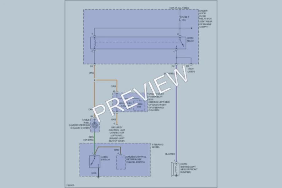 2008 Honda Element Horn wiring diagram preview