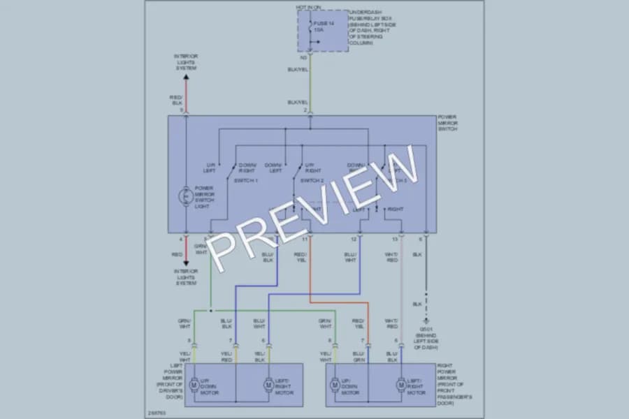 2008 Honda Element Power Mirrors wiring diagram preview