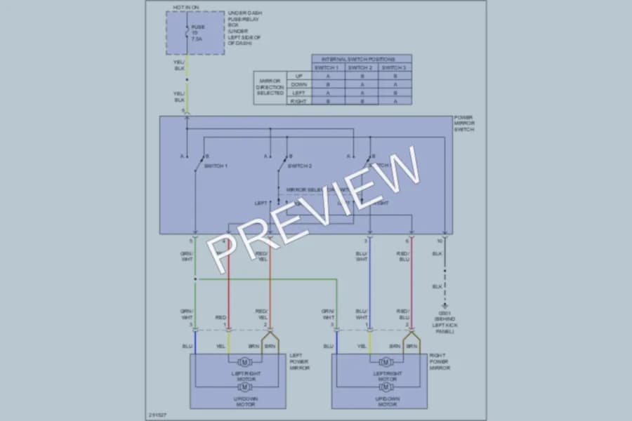 2008 Honda S2000 Power Mirrors wiring diagram preview