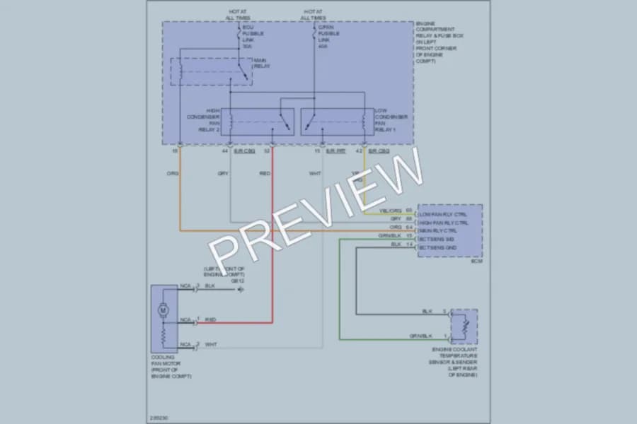 2008 Hyundai Elantra Cooling Fan wiring diagram preview
