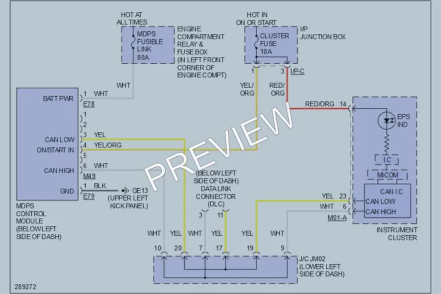 2008 Hyundai Elantra Electronic Power Steering wiring diagram preview