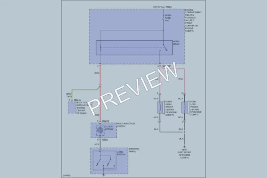 2008 Hyundai Elantra Horn wiring diagram preview
