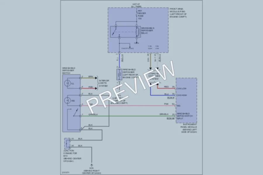 2008 Hyundai Entourage Defoggers wiring diagram preview