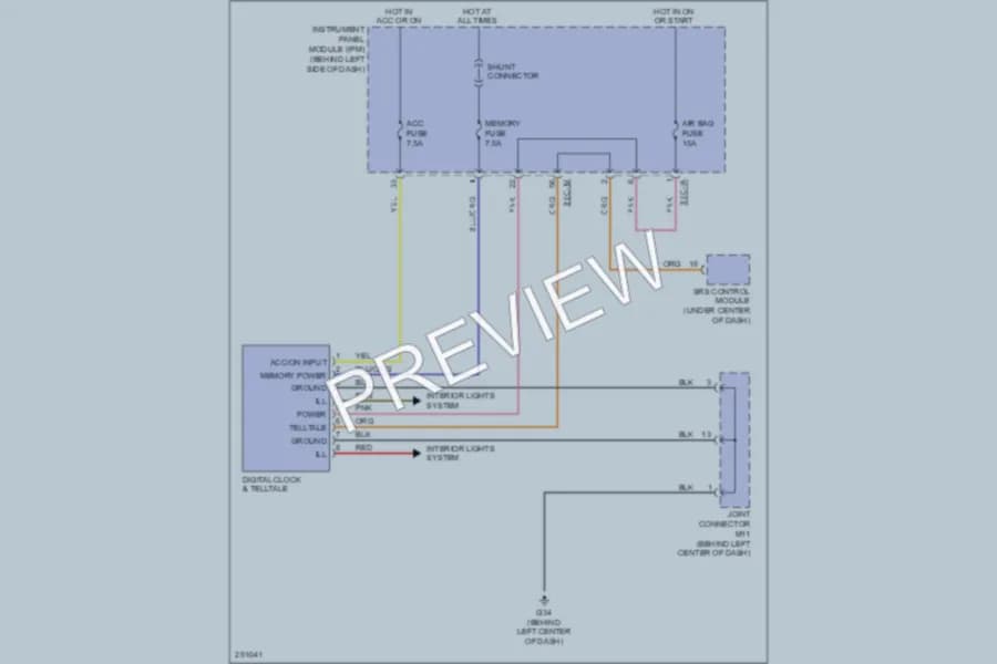 2008 Hyundai Entourage Instrument Cluster wiring diagram preview
