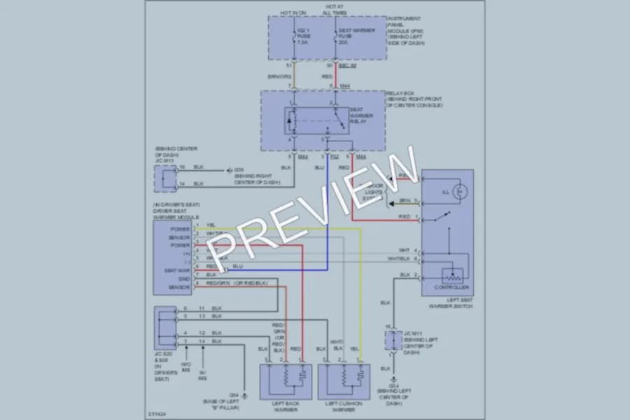2008 Hyundai Entourage Power Seats wiring diagram preview