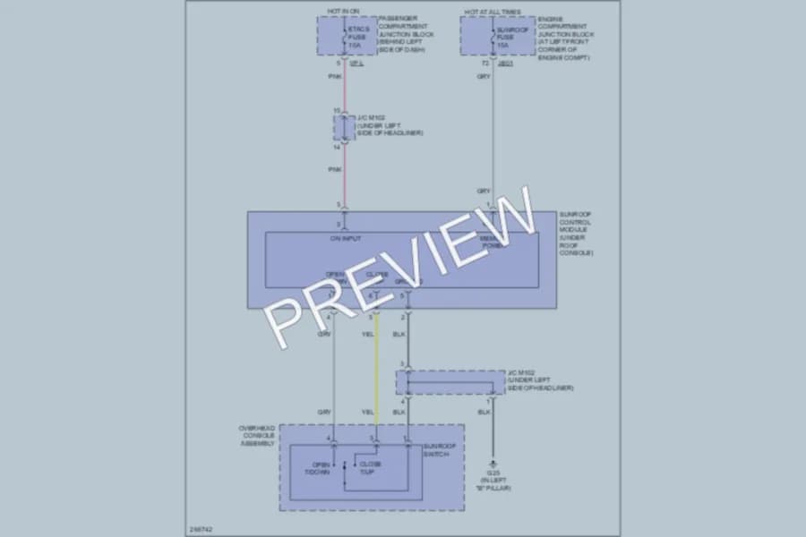 2008 Hyundai Sonata Power Top Sunroof wiring diagram preview