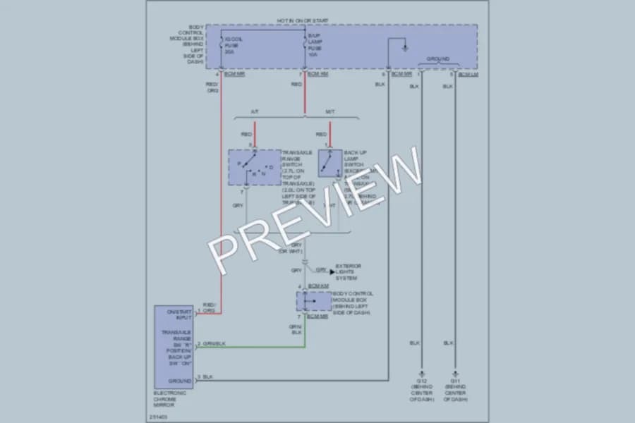 2008 Hyundai Tiburon Power Mirrors wiring diagram preview