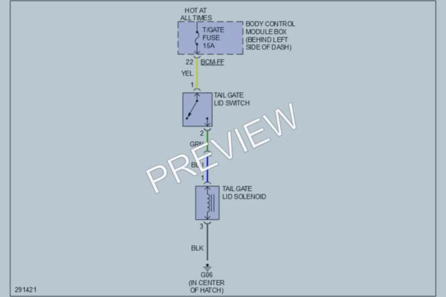 2008 Hyundai Tiburon Trunk Tailgate Fuel Door wiring diagram preview