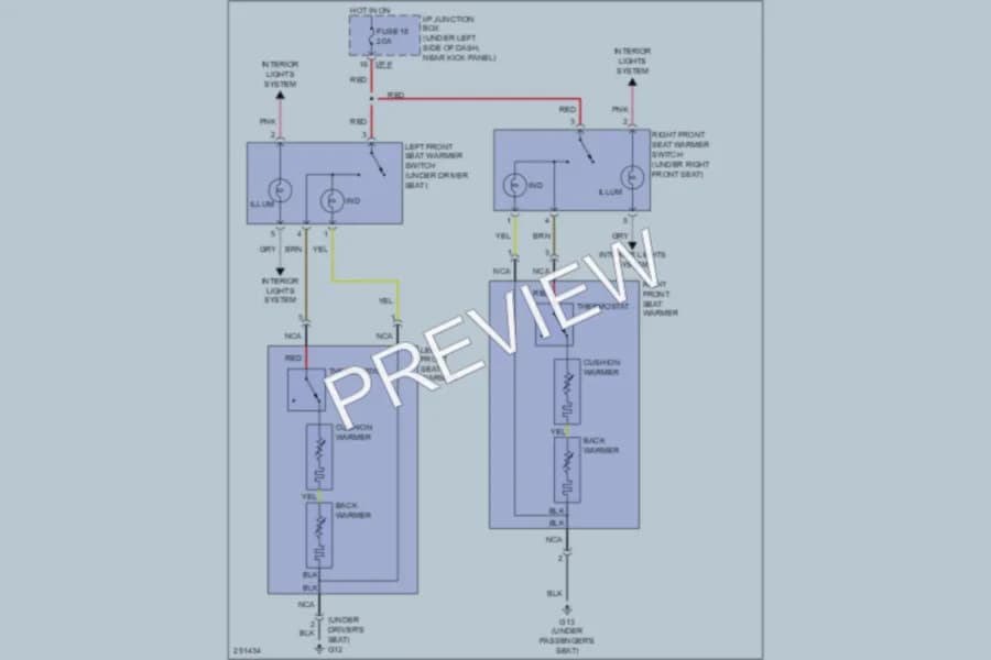 2008 Hyundai Tucson Power Seats wiring diagram preview