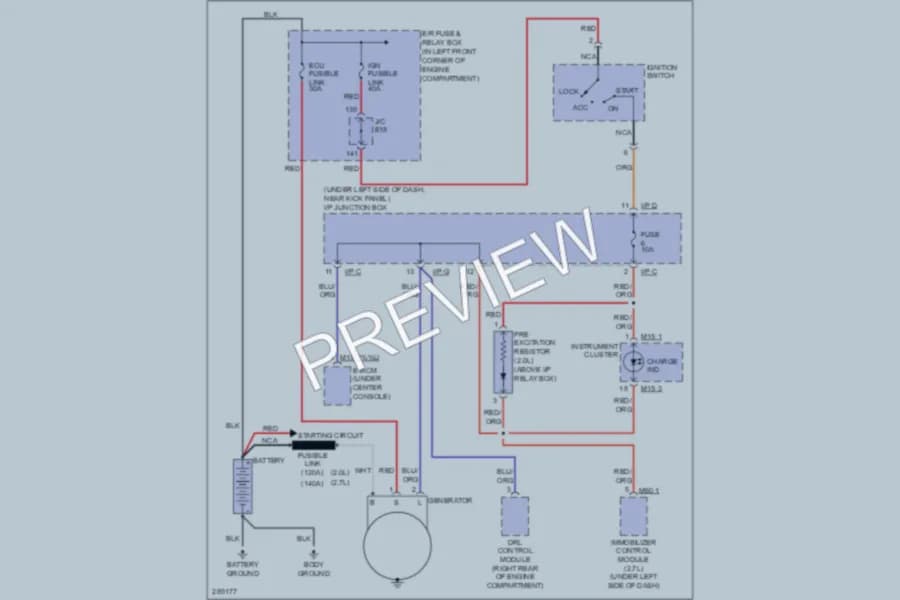 2008 Hyundai Tucson Starting Charging wiring diagram preview