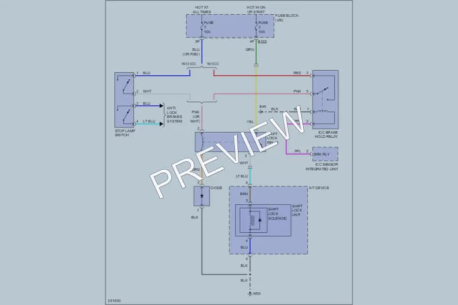 2008 Infiniti G35x Shift Interlock wiring diagram preview