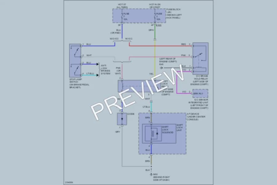 2008 Infiniti G37 Shift Interlock wiring diagram preview
