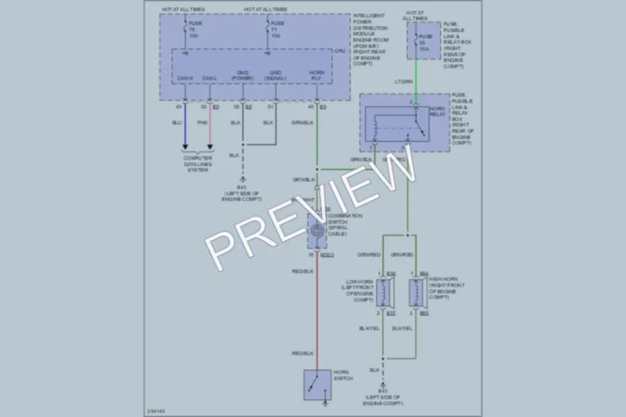 2008 Infiniti M35x Horn wiring diagram preview