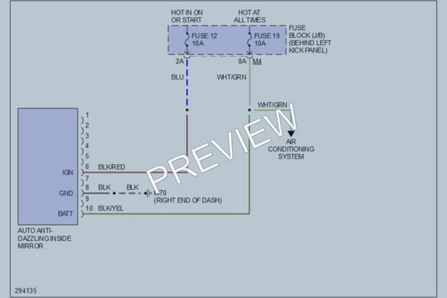2008 Infiniti M45 Power Mirrors wiring diagram preview
