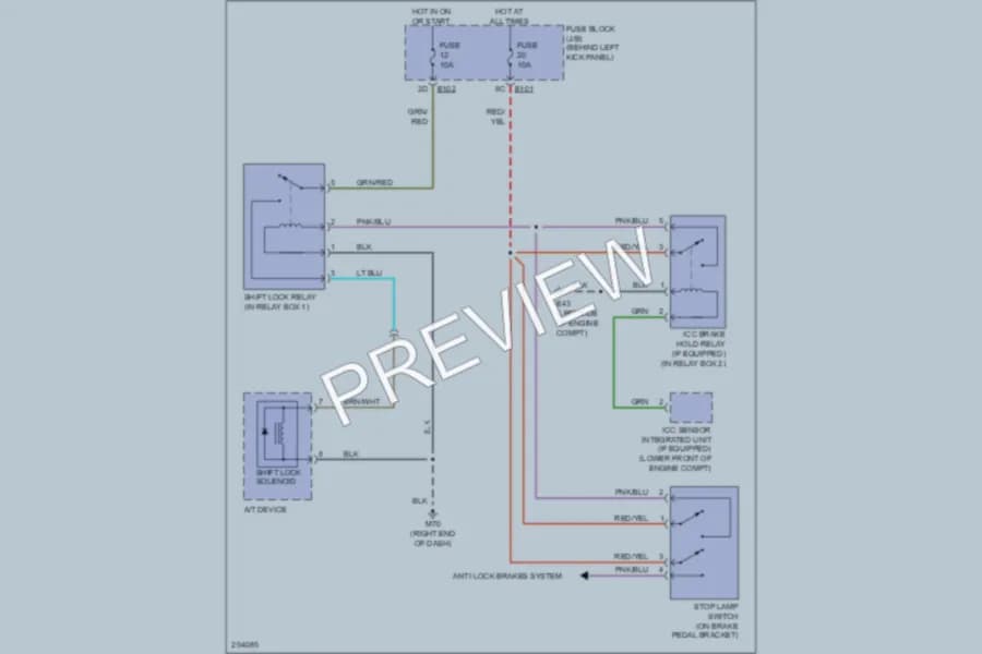 2008 Infiniti M45x Shift Interlock wiring diagram preview