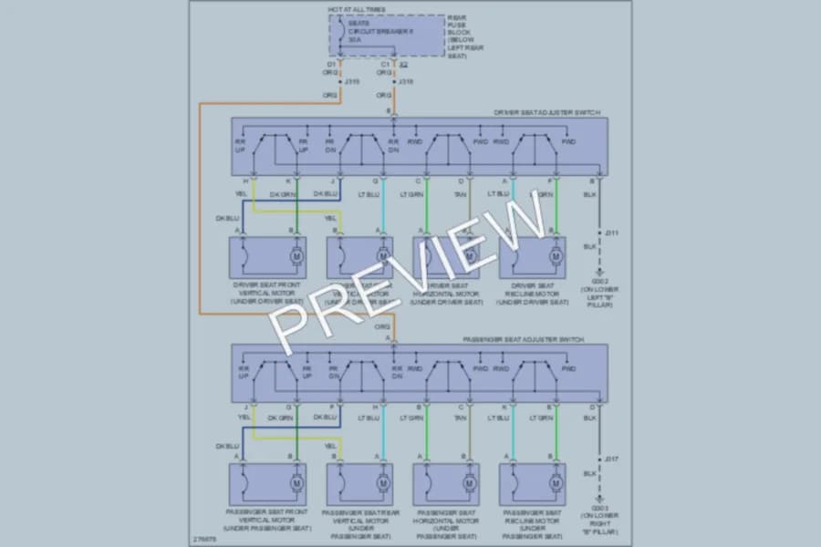 2008 Isuzu Ascender Power Seats wiring diagram preview