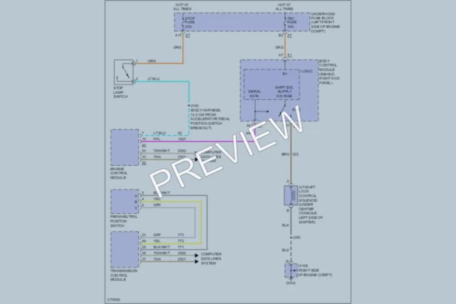 2008 Isuzu i290Pickup Shift Interlock wiring diagram preview