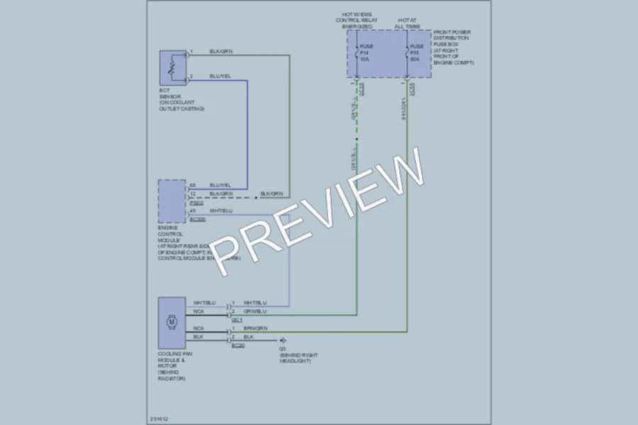 2008 Jaguar VandenPlas Cooling Fan wiring diagram preview