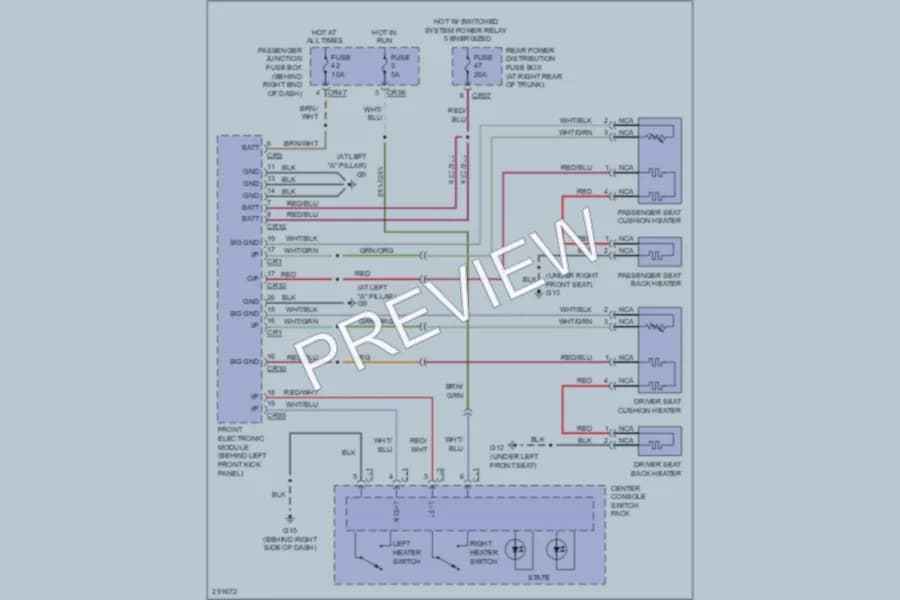 2008 Jaguar XJ8L Power Seats wiring diagram preview