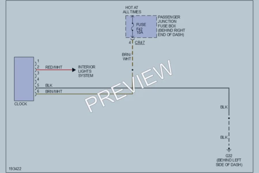 2008 Jaguar XJR Instrument Cluster wiring diagram preview