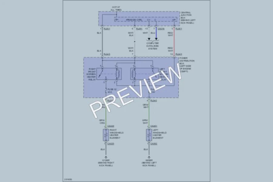 2008 Jaguar XK Defoggers wiring diagram preview