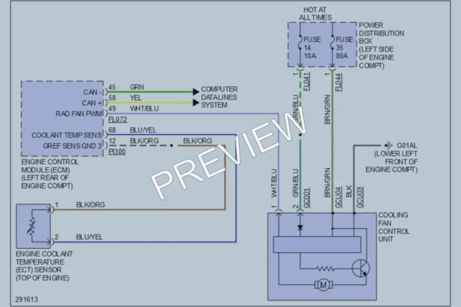 2008 Jaguar XKR Cooling Fan wiring diagram preview
