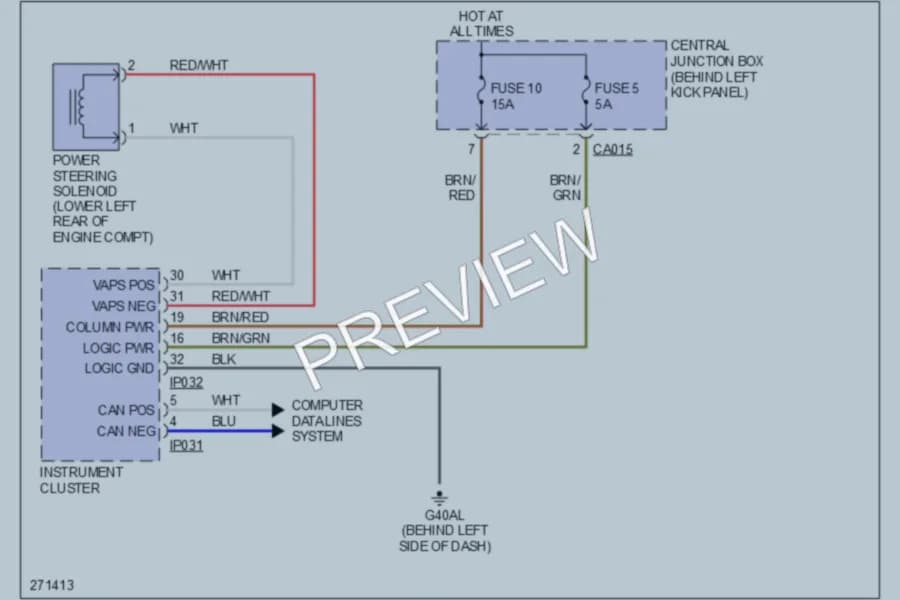 2008 Jaguar XKR Electronic Power Steering wiring diagram preview