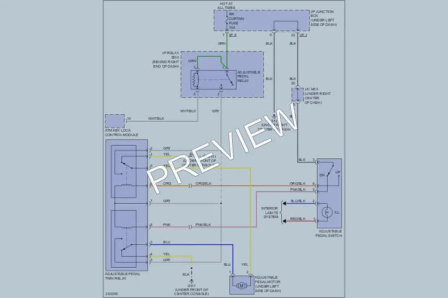 2008 Kia Amanti Power Seats wiring diagram preview