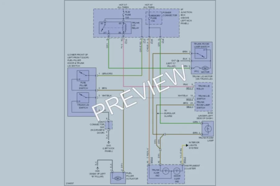 2008 Kia Optima Trunk Tailgate Fuel Door wiring diagram preview